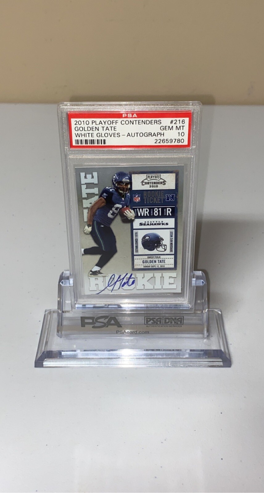 Golden Tate Playoff Contenders #216 White Gloves-Autograph