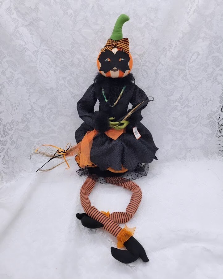 Heaven Sends Halloween Shelf Sitter Pumpkin Head