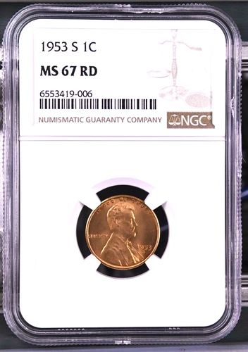 1953 S Lincoln Wheat Cent: Crisp NGC MS 67 Red Crazy Low Pop ~ Free Shipping