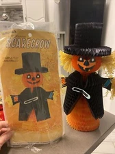 Vintage Honeycomb Scarecrow Fall Halloween Decoration Amscan Denmark