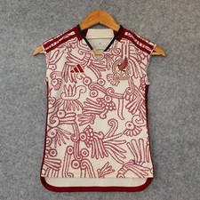 Adidas Mexico 22 Away Jersey Youth Girls XS Maroon White Upcycled Aztec Stadium