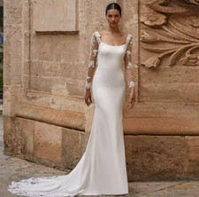 Bride Wedding Dresses Mermaid Bridal Gown Customized Full Sleeve Sweep Train