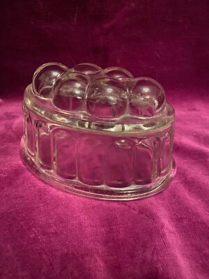Geleeform Blancmange ovale Form klobiges Glas Blaseneffekt Retro