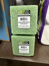 Set Of 4 Floral Foam - Floral Craft Green Foam Blocks 2.9 X 3.9 X 3.9 Square