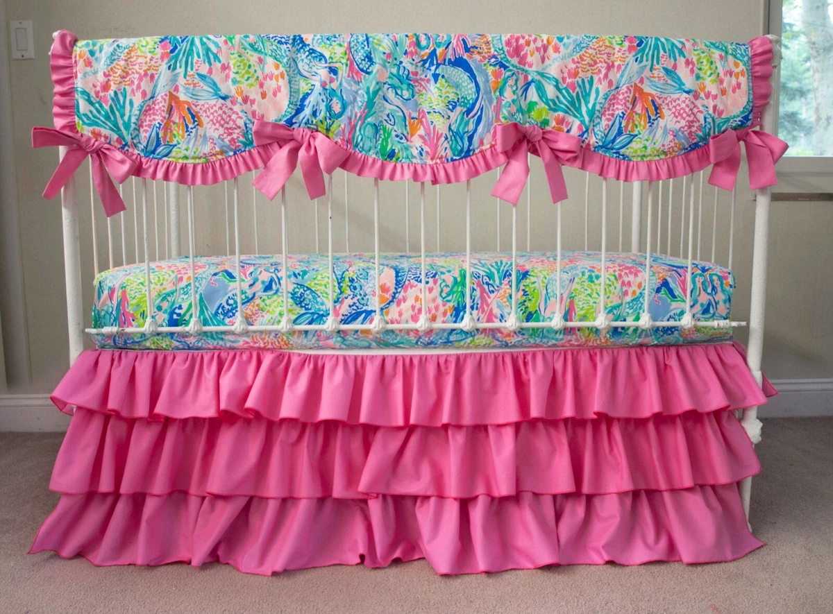 Baby girl nursery sales bedding and curtains