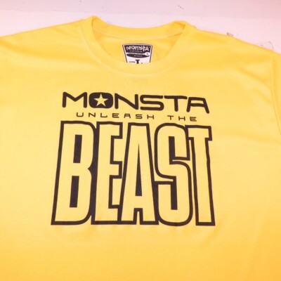NEW MONSTA UNLEASH THE BEAST BODYBUILDING WEIGHTLIFTING GYM MUSCLE T SHIRT Sz L