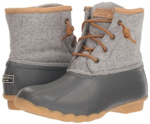 gray sperry duck boots
