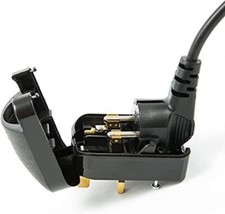 European EU Schuko to UK 3 Pin Converter Plug 13A, Black Grounded