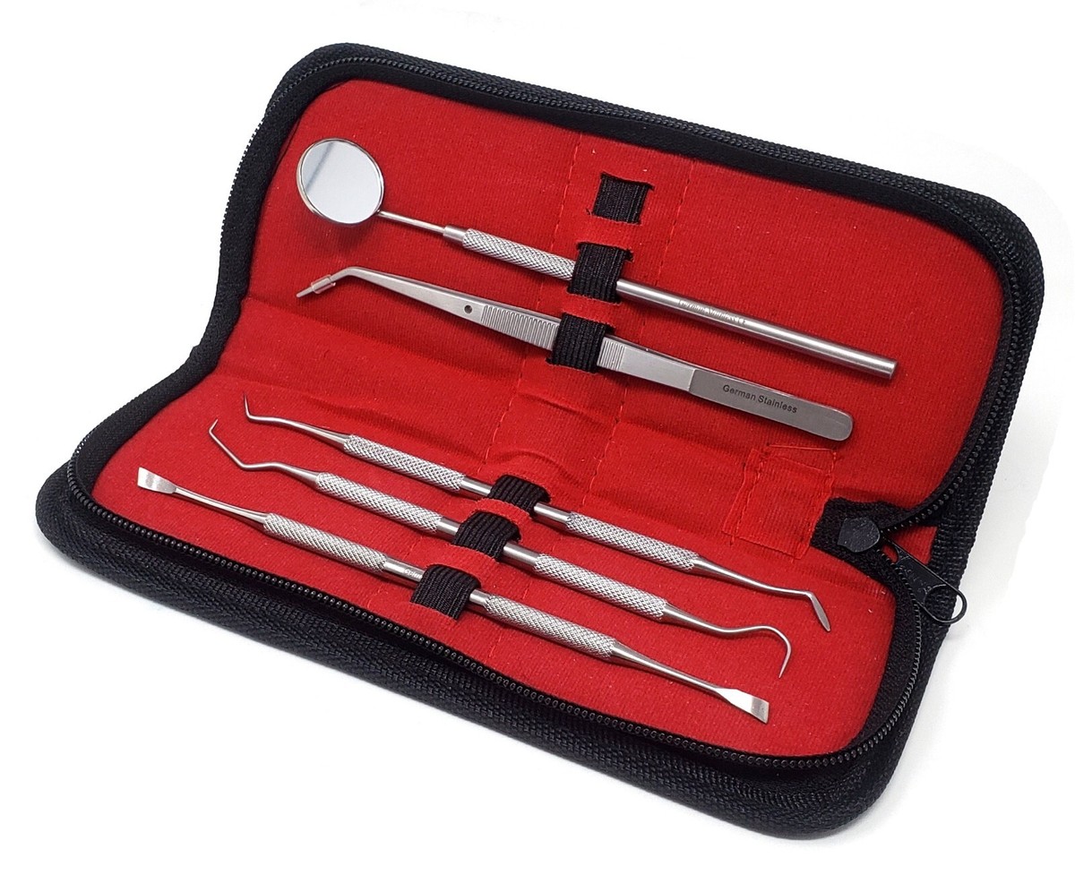 Rimuovi Tartaro Denti Kit Di Strumenti Odontoiatrici - Include Specchio E Pick, Per Igiene Orale, Scultura E Laboratorio Dentale Strumenti Igiene Orale Taglia Tedesca - Foto 6