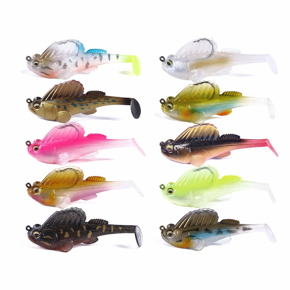 YYYY Leurres Souples 35 Pcs + Tete Plombee 10 Pcs Kit Leurres de Peche