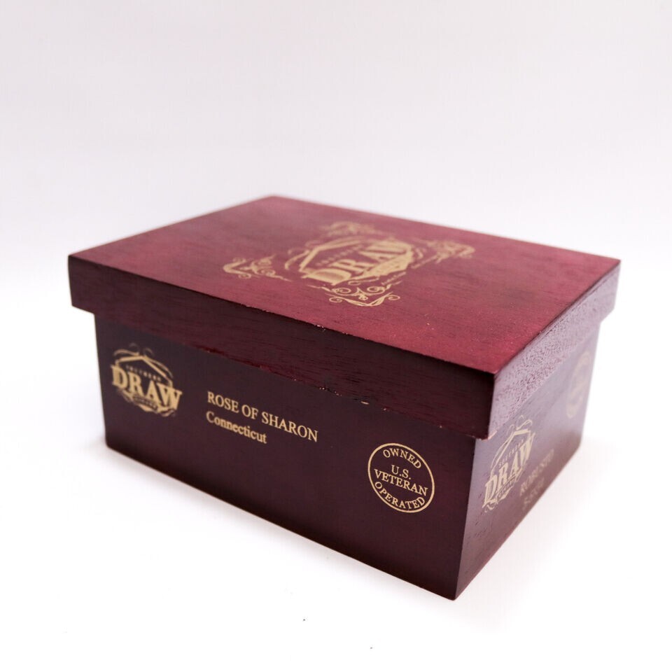 Southern Draw Robusto Rose of Sharon Empty Wooden Cigar Box 6" x 4.5" x 3"