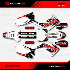 White & Red Shift Racing Graphics kit fits Honda Crf250 10-13 Crf 250 Decals