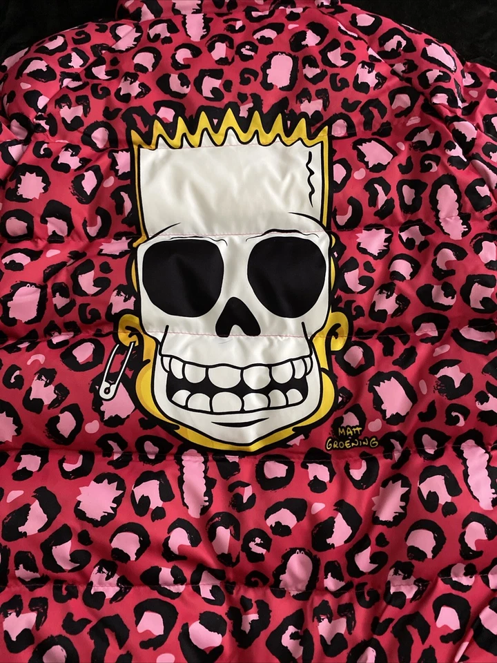 Chaqueta acolchada con cremallera completa raglán estampado de leopardo Bart Freeze Max de Los Simpson - Rosa Foto 4 de 4