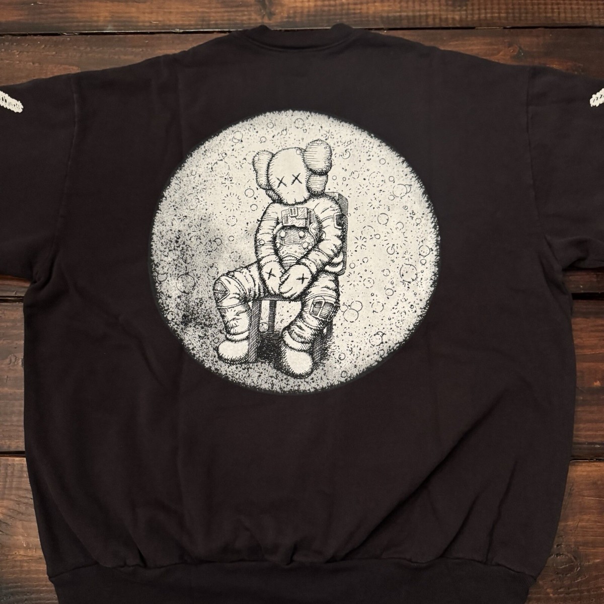 KAWS For Kid Cudi Moon Man Back Print Crewneck Sweatshirt