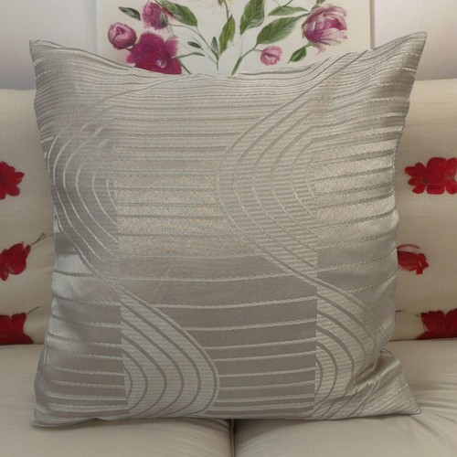 Cushion Covers Brown Set of 4 Spiral 16X16" 40X40 Cm Elegant Design Zip Decor - Picture 5 of 12