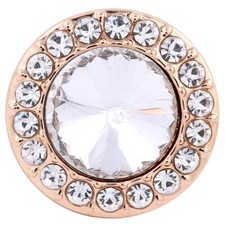 Snap Jewelry Rose Gold Cluster Rhinestone 18-20mm Fit Ginger Charms Accessories