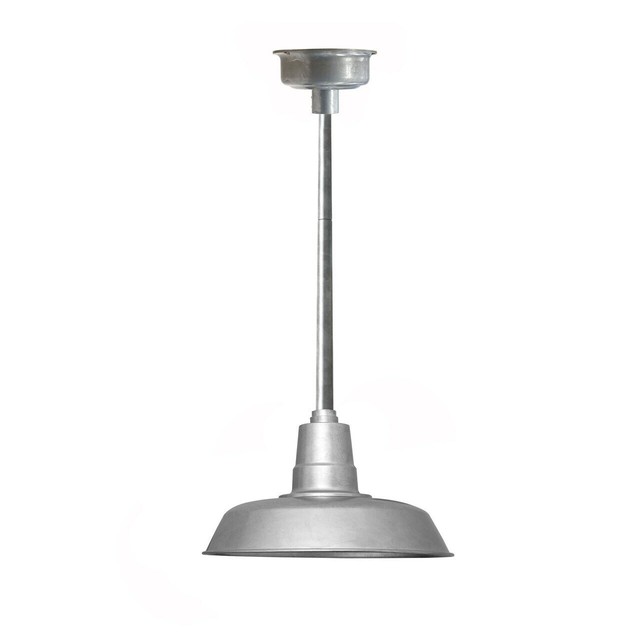 12 Oldage Led Pendant Light In Galvanized Silver With N A For