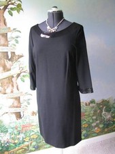 Ann Taylor Women Black Sequins Neck-line Cocktail  3/4 Sleeve Dress Size  10