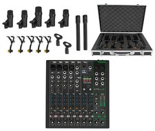 Mackie ProFX10v3 10-Ch. Effects Mixer w/USB 7 Piece Drum Mic Kit ProFX10 v3 