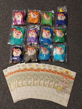 1998 McDonalds Ty Teenie Beanie Babies Comp Set of 12 Kids Meal Toys w/ 12 bags