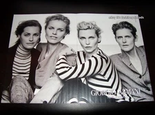 GIORGIO ARMANI 2-Page PRINT AD Spring 2016 LEBON Herzigova AUERMANN Tennant