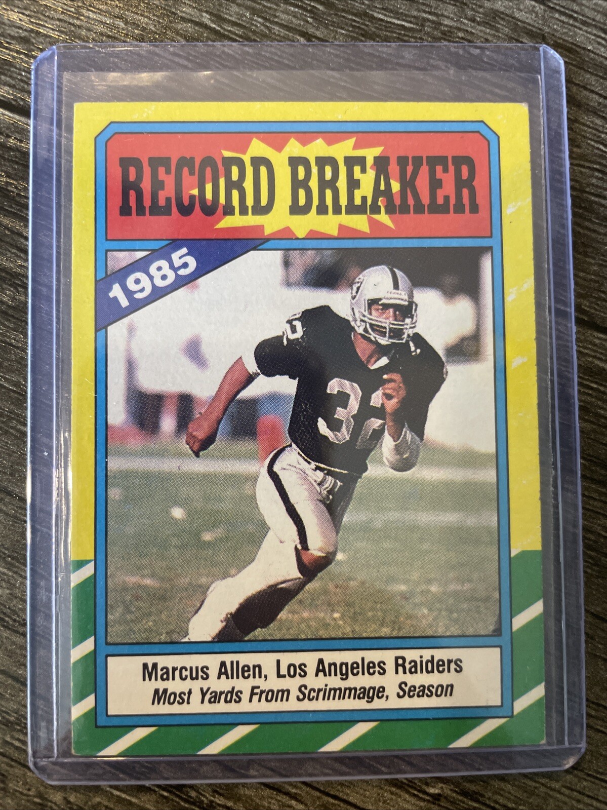 MARCUS ALLEN 1986 Topps Record Breaker Insert #1 Oakland Raiders SET BREAK