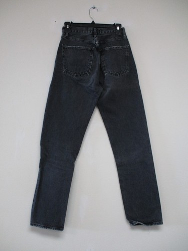 Agolde 90's Pinch Jeans Womens 25 Gray Button Straight Denim 57841 25x28 - Picture 2 of 10