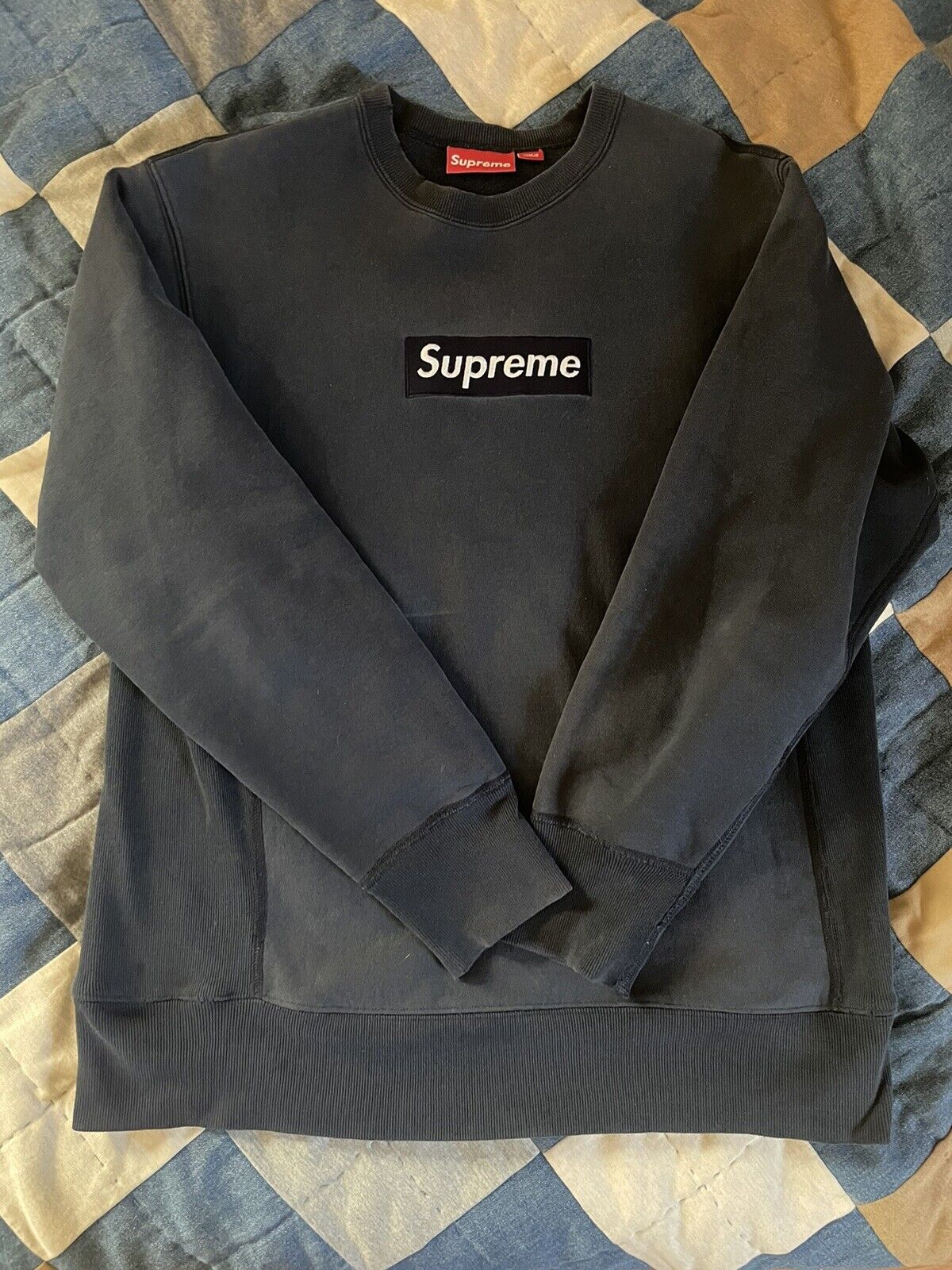 Supreme late 90s box logo crewneck navy size medium 8.5/10 | eBay