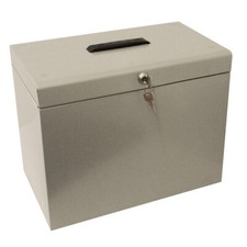 Lockable File Storage Box & 5 Suspension Files Home Office Paperwork Organiser