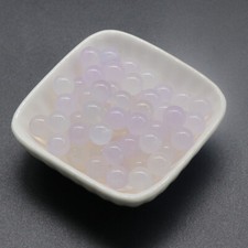 50pcs Natural White Agate Stone Half Drilled Hole Beads 10mm Round Ball DIY
