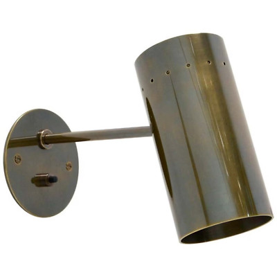 Brass Cylinder Wall Sconce Italian Brass Sconces Mid Century Focus Lighting