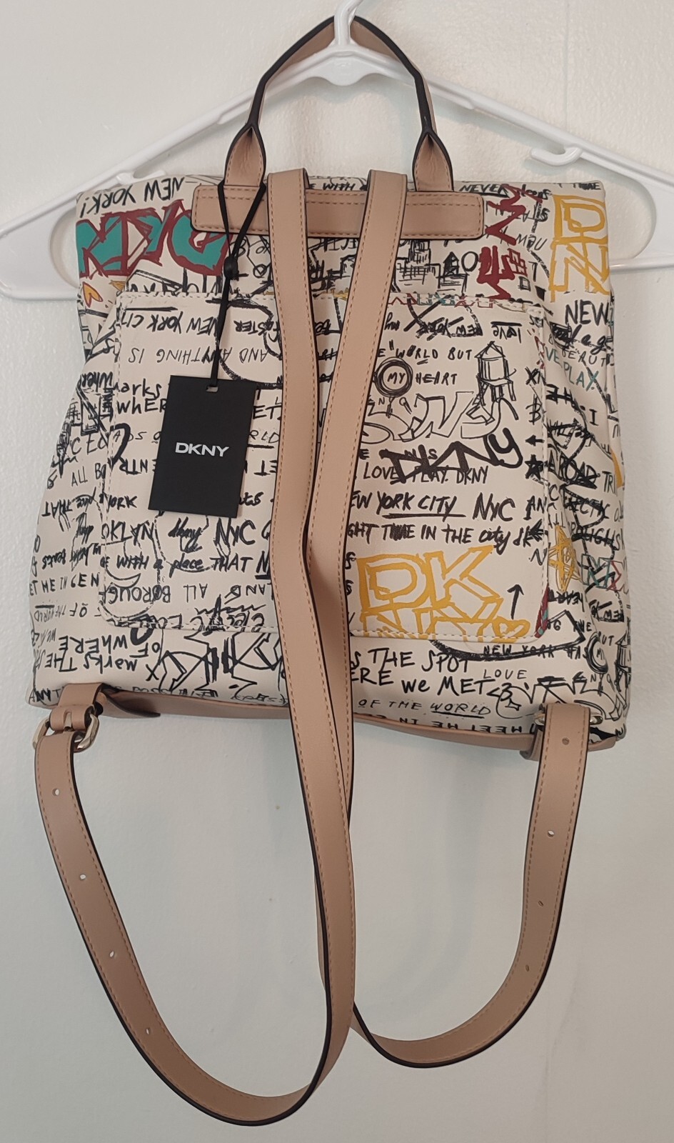 DKNY Tilly Graffiti foldover backpack New With Tag eBay