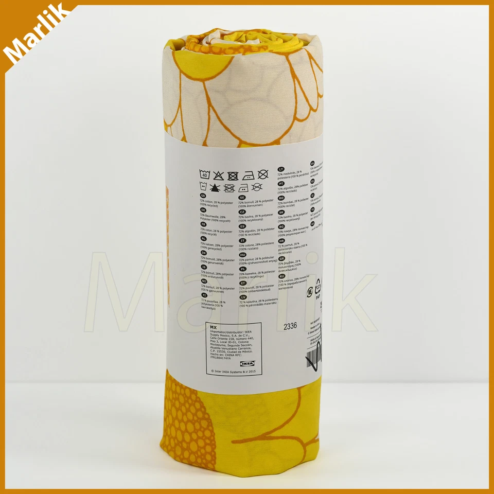 Tela precortada Ikea Sandeternell, amarilla, flores grandes MAJSOL 59x118", NUEVA Foto 3 de 4