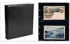 ALBUM RACCOGLITORE PER CARTOLINE + 25 FOGLI NERI A 2 SCOMPARTI