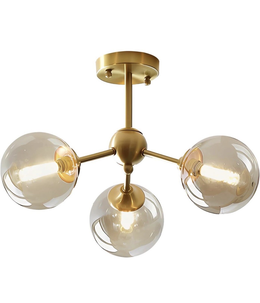 Snapklik.co : KCO Lighting Globe Sei Flush Ount Ceiling Light Gold