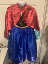 Disney Store Anna Frozen Disfraz de Viaje Niño Talla Grande 9/10 Con Capa