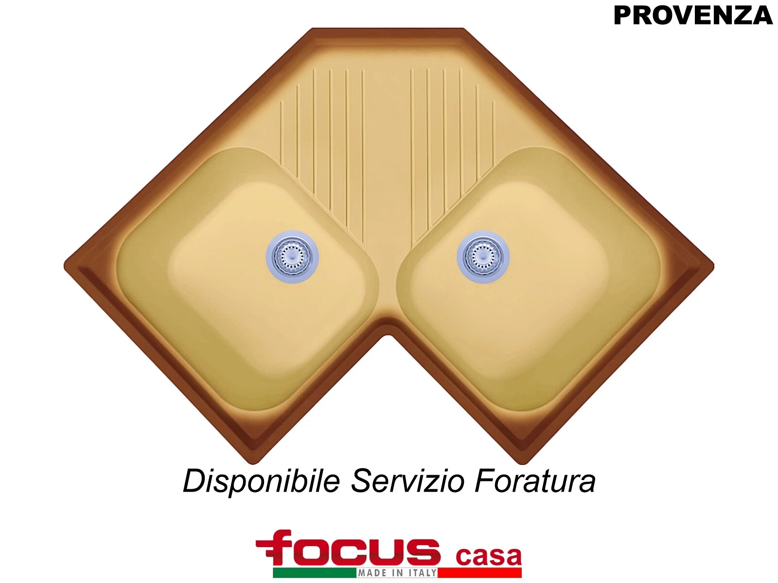 Lavello Provenza 83x83 2 Vasche Terra di Francia