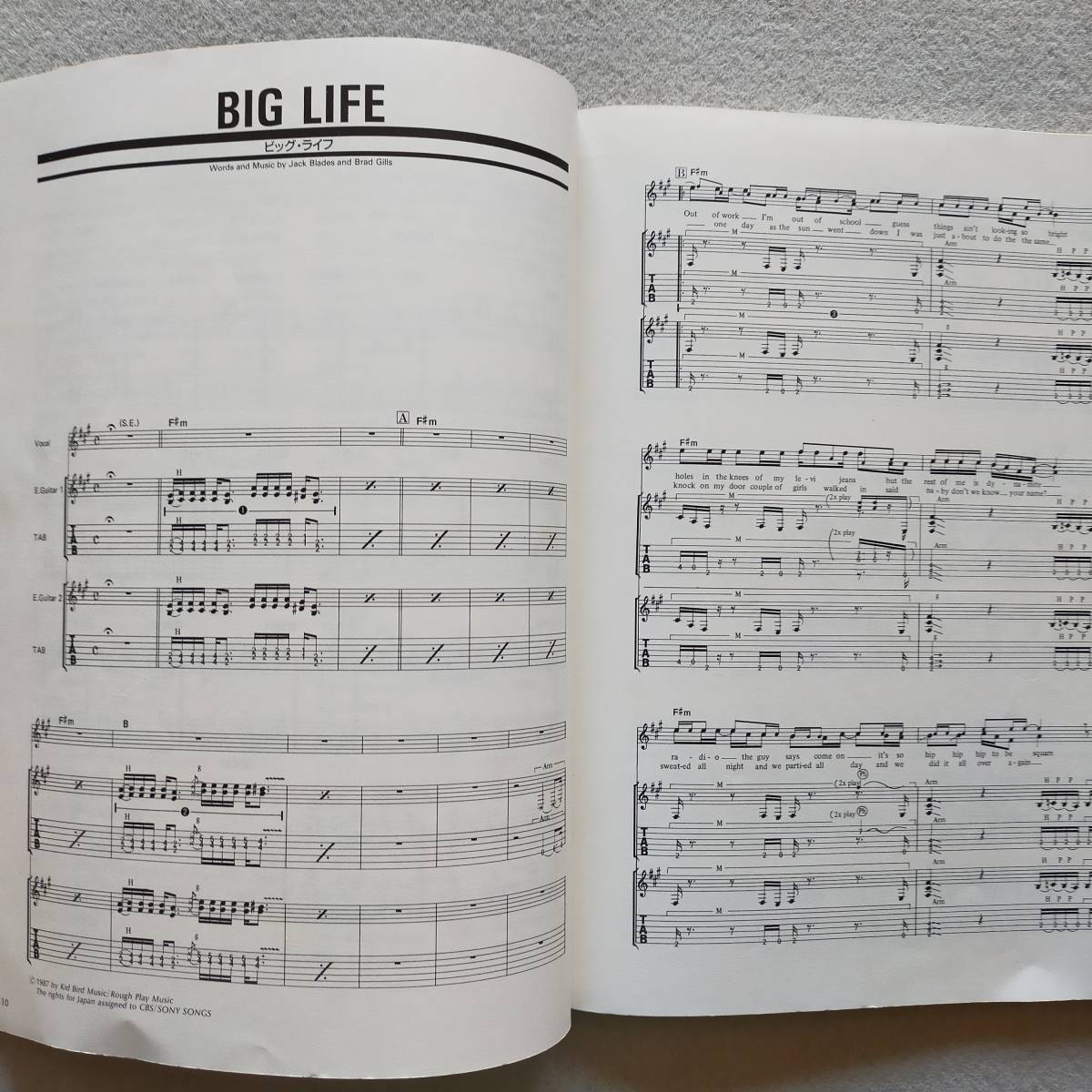 即発送 NIGHT RANGER ギタースコア Night Ranger Big Life Band Score Japan Sheet Music TAB