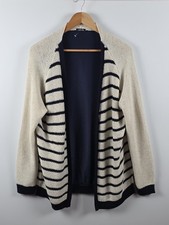 Oltre Damen gestreifte offene Strickjacke