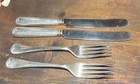 Silver plate Antique Pair Of Knife And Fork Sets