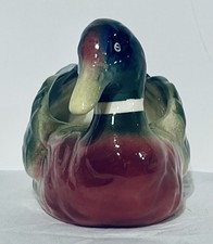 Vntg Duck Or Mallard Ceramic Pottery Planter Glazed Original Stamped