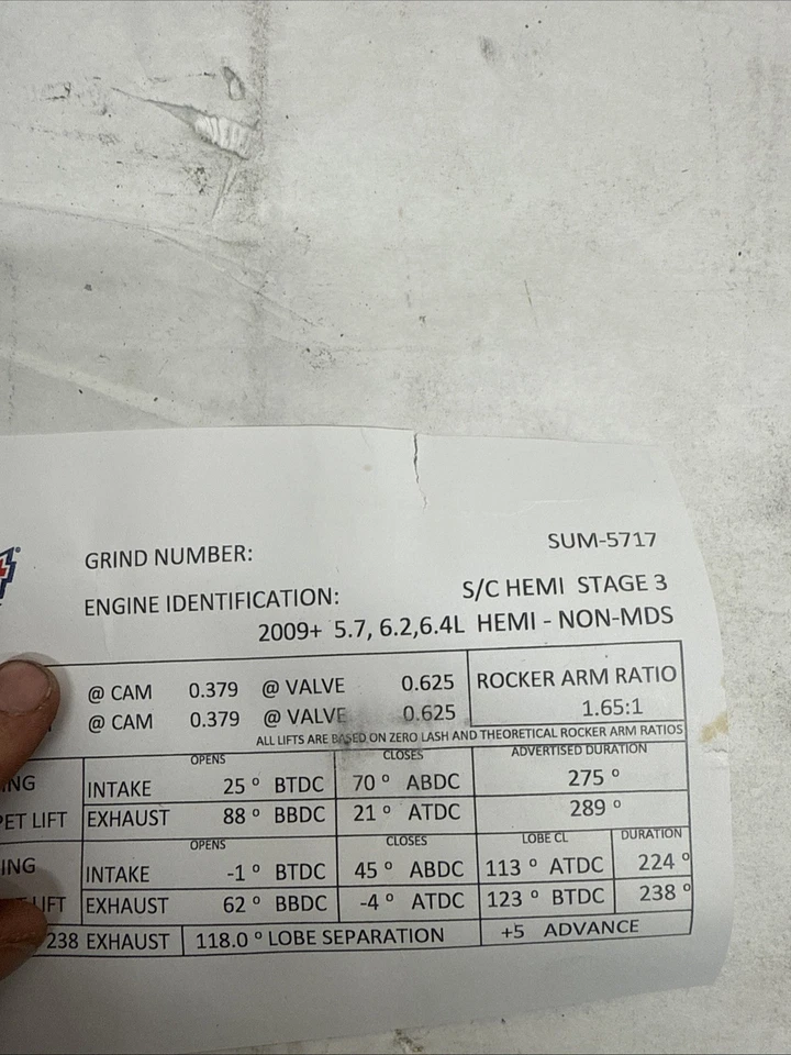Árbol de levas Sum-5717 5,7 Hemi MDS Billet leva de acero 2009-2019 etapa 3 Foto 4 de 4