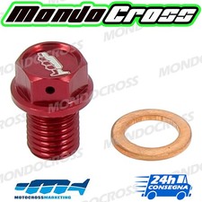 tappo scarico olio magnetico Rosso M12x15mm HONDA CR 125 1999 (99)
