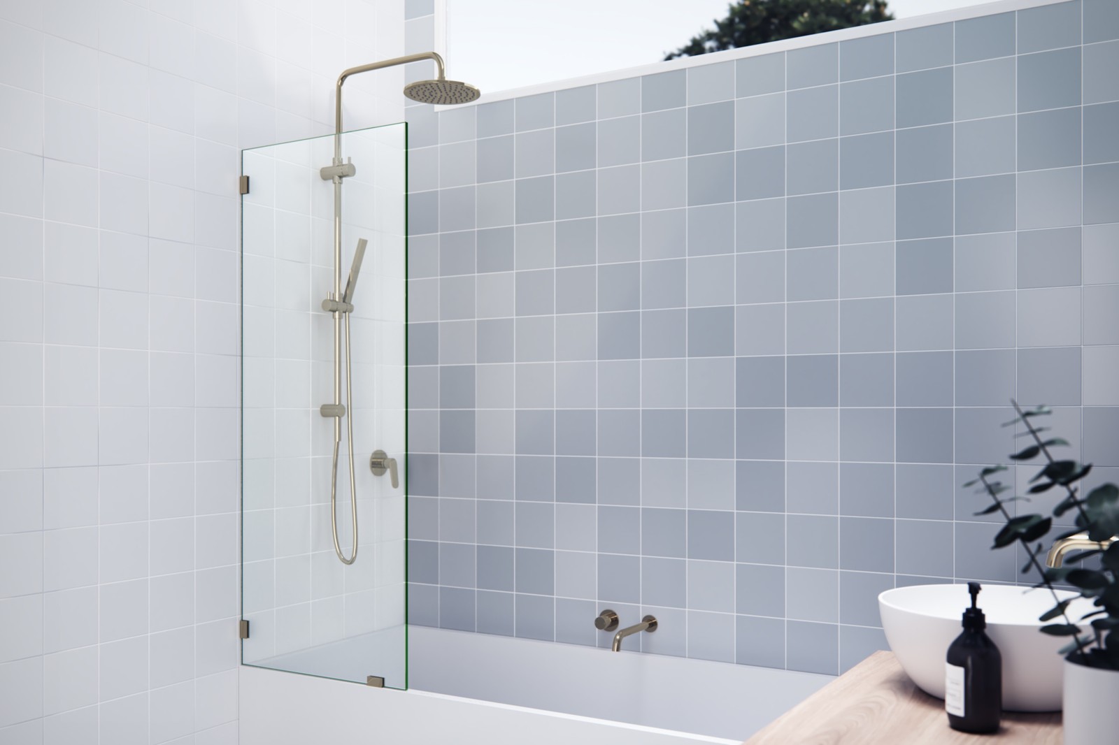 Glass Warehouse GW-BF-22.5 Vela 58-1/4"H x 22-1/2"W Shower Screen - Bronze