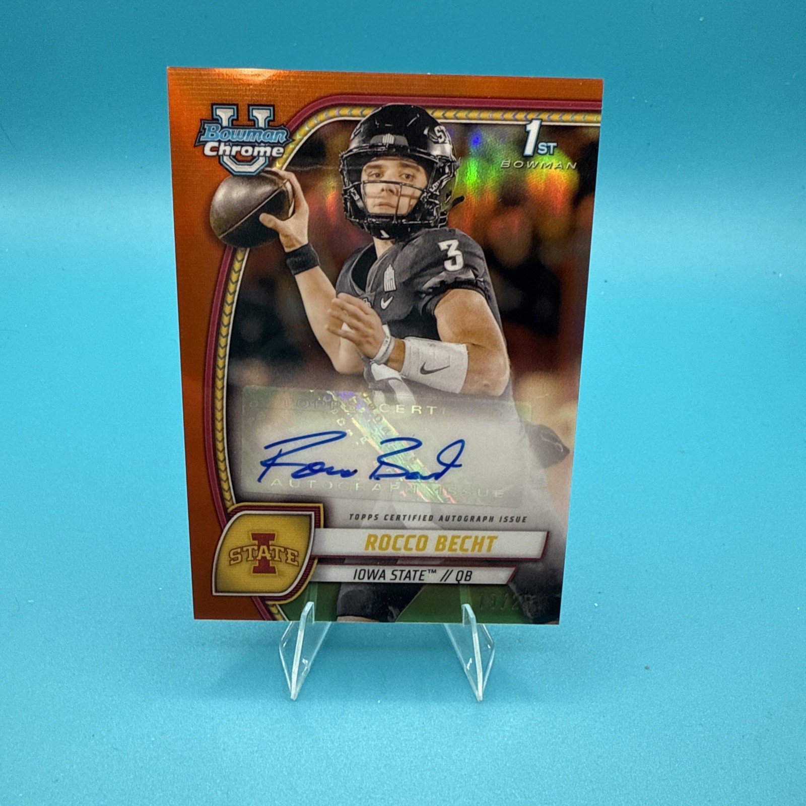 2024 Bowman University Chrome - Chrome  Autographs Rocco Becht Orange Auto /25