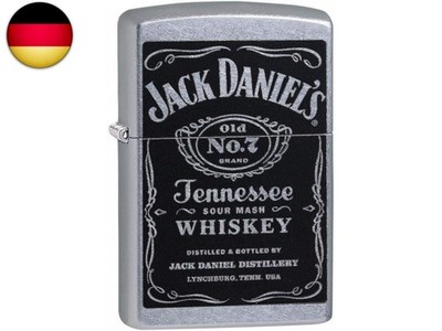 Zippo Feuerzeug mit Jack Daniel's Etikett, Street Chrome