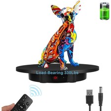 Motorized Rotating Display Stand, Rechargeable Rotating Platform 330 Lbs Load...