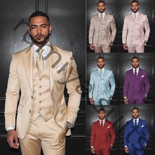Men's Suits Formal Business Wedding Groom Tuxedos Prom Blazer Pant Vest Slim Fit