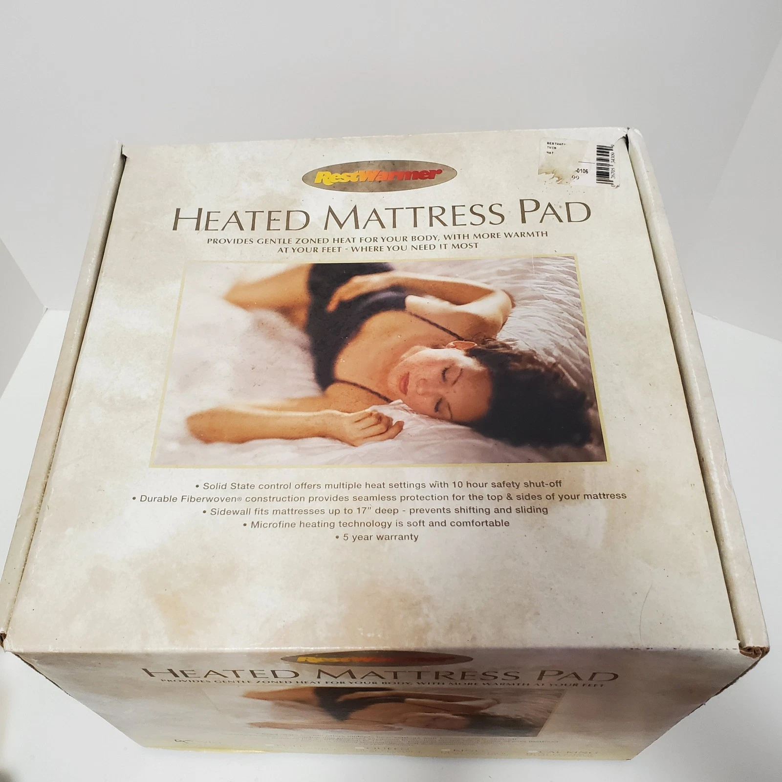 Rest Warmer Heated Mattress Pad~TWIN~New In Box, Machine Washable, Zoned Heat