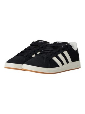 New Adidas Kids Grand Court 00s Shoes-Black/White-Size 13K Hook Loop/5Y Lace Up